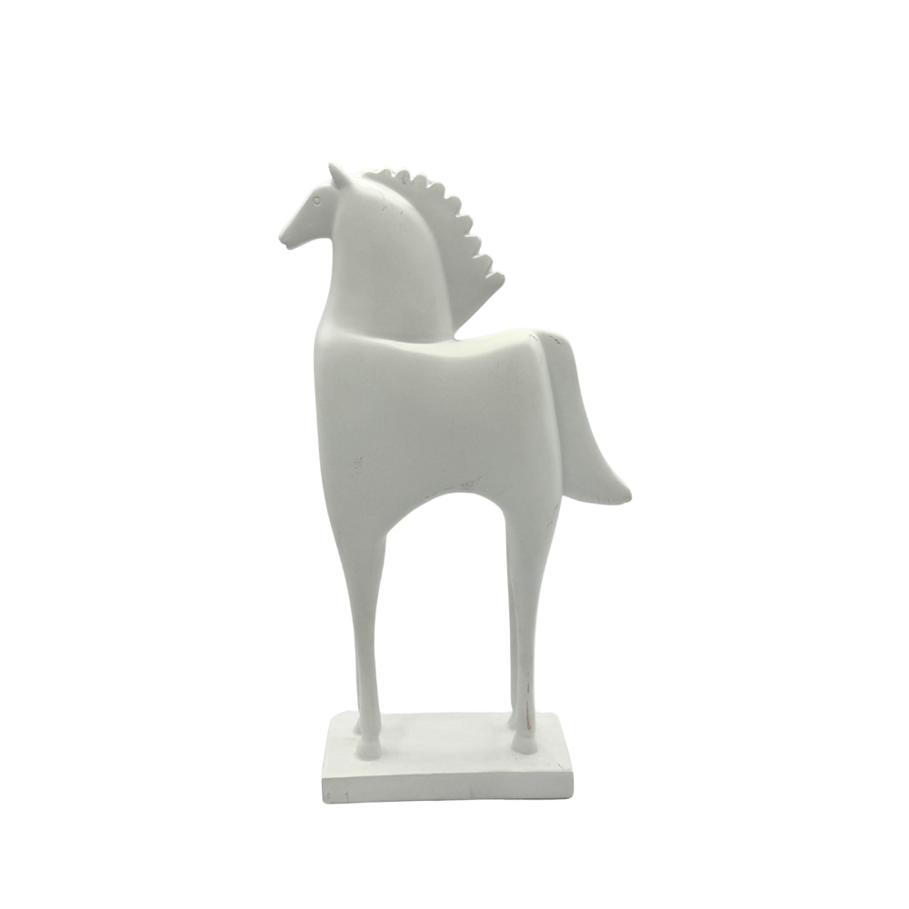 White Knight Stallion Resin Showpiece