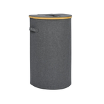 Bamboo Storage Basket Semi-Round (Gray)