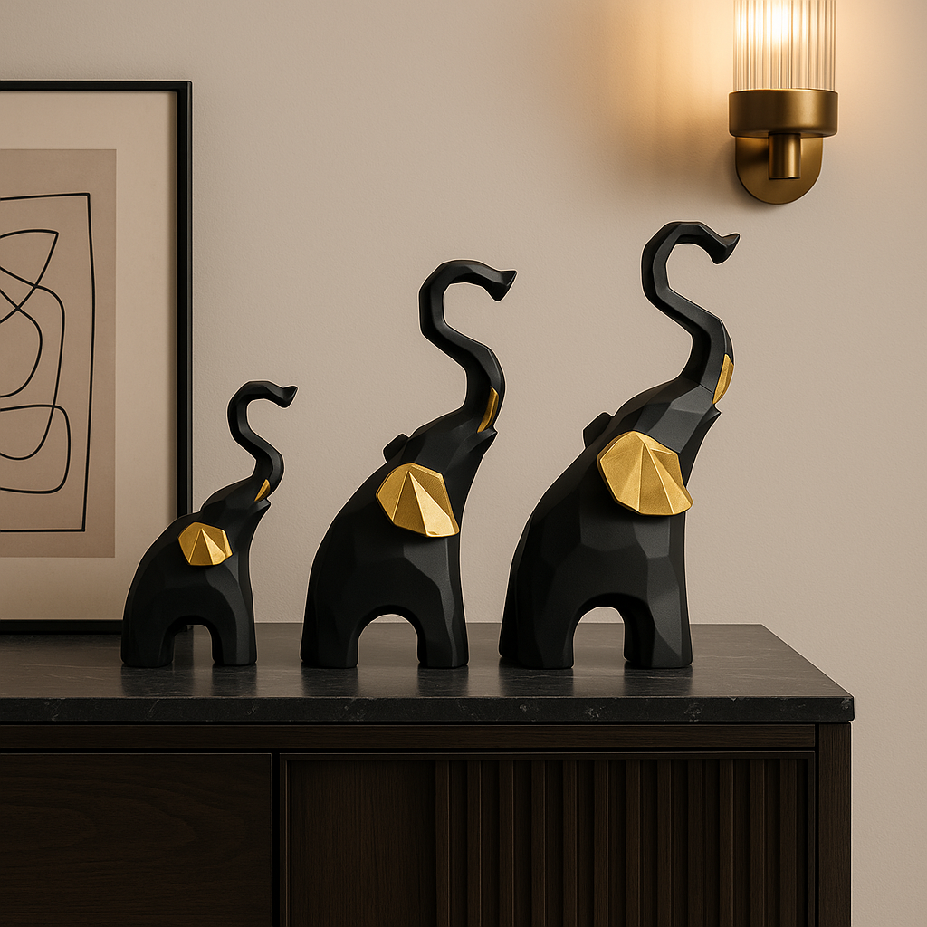 Trio of Black Showpiece