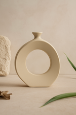 Loop Series Ivory Ceramic Vase