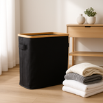 Bamboo Storage Basket Rectangular (Black)