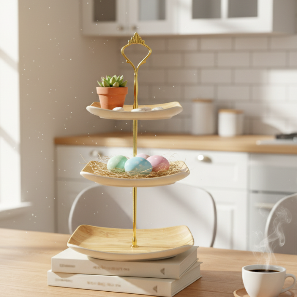 3 Tier Bamboo Serving Stand