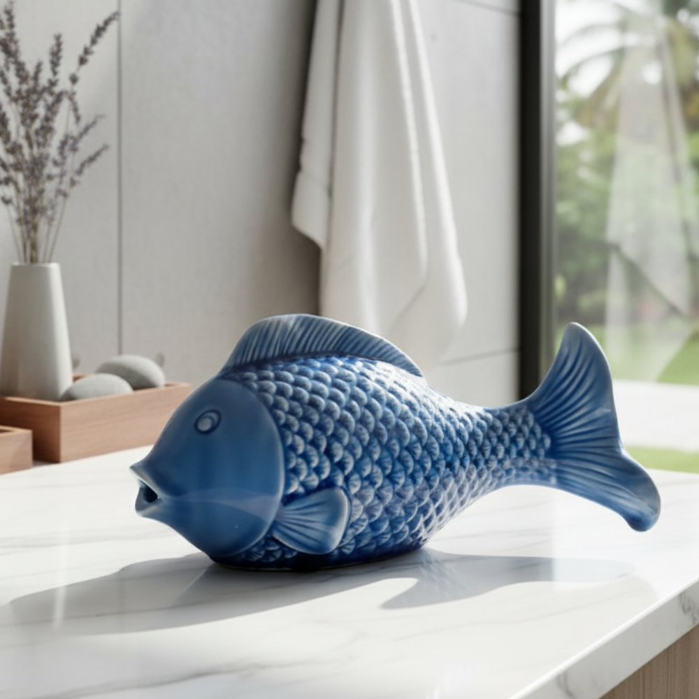 Ocean Blue Fish Ceramic Showpiece
