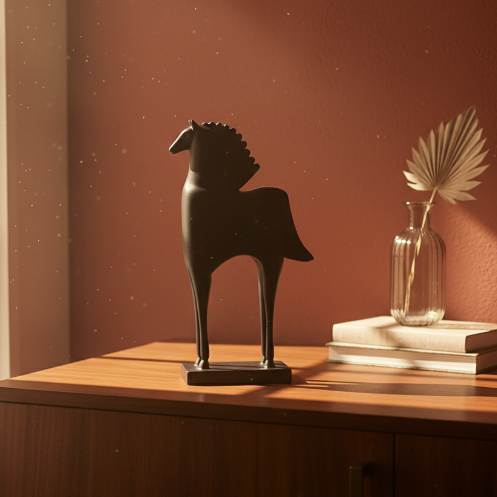 Black Knight Stallion Resin Showpiece