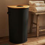 Bamboo Storage Basket Semi-Round (Black)