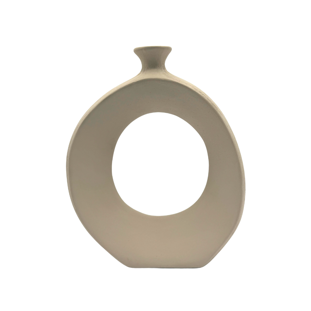 Loop Series Ivory Ceramic Vase