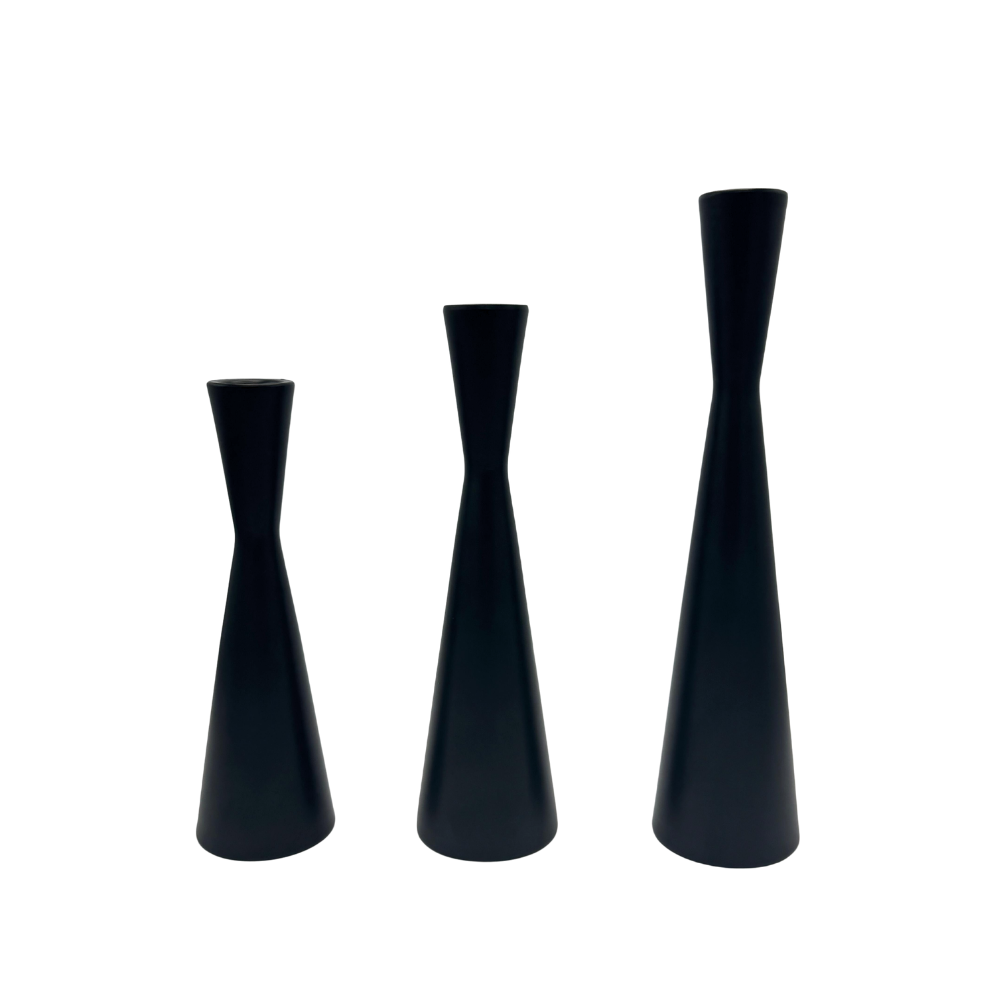 Set of 3 Hourglass Candle Holders
