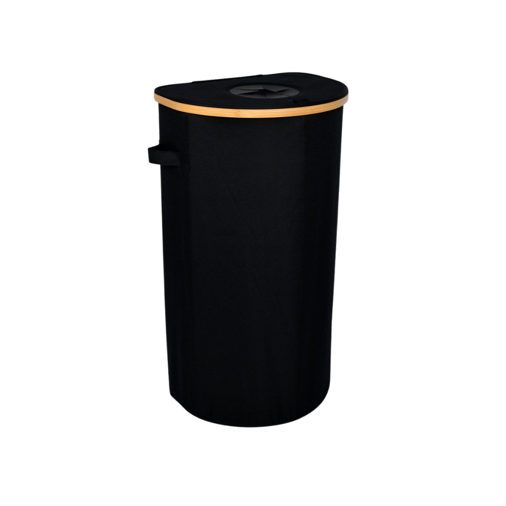 Bamboo Storage Basket Semi-Round (Black)