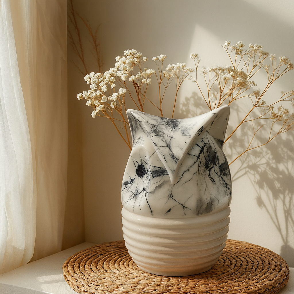 Abstract Owl Ceramic Showpiece