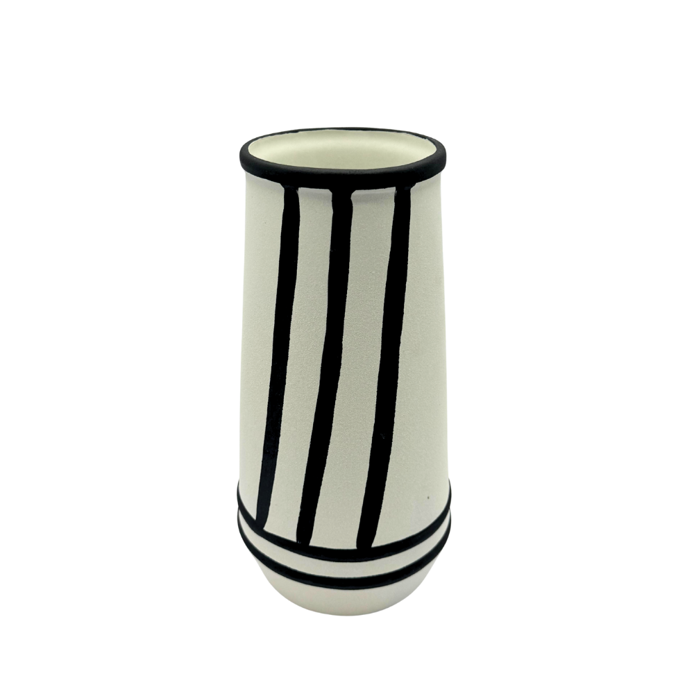 Mono Series Striped Ceramic Vase Medium
