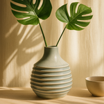 Halo Series Ribbed Ceramic Vase