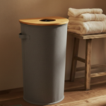 Bamboo Storage Basket Semi-Round (Gray)