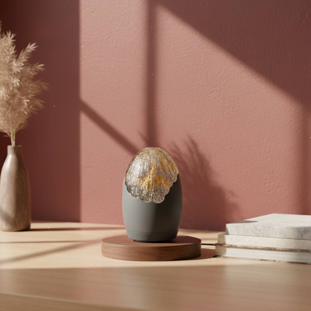 Glow Series Light Gray Textured Glass Night Lamp