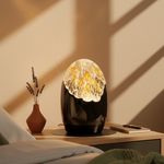 Glow Series Glossy Black Textured Glass Night Lamp