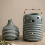Halo Series Ribbed & Lantern Ceramic Vase