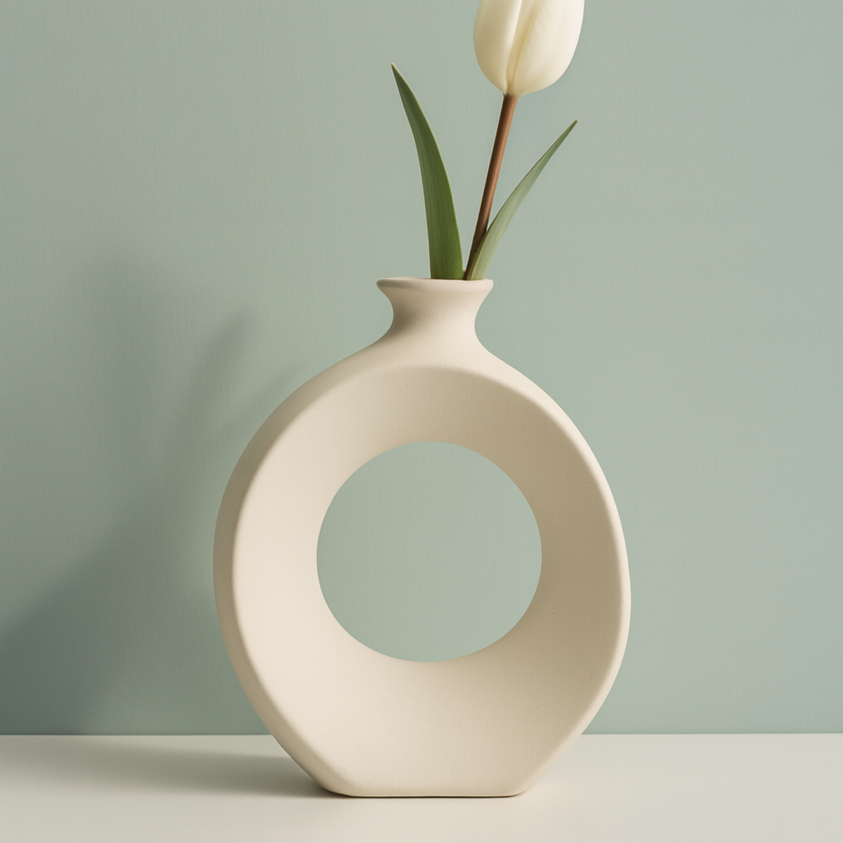 Loop Series Ivory & Mocha Ceramic Vase Bundle