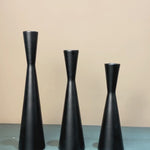 Set of 3 Ceramic Hourglass Candle Holders